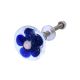 Blue Flower Engraved Glass Drawer Knobs